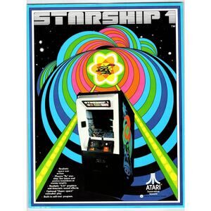 Starship 1 Vintage Video Arcade Game Flyer 1977 Original Space Age 8.5" x 11"